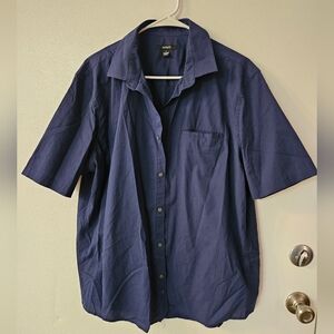 Alfani Dark Blue Casual Button Down Shirt